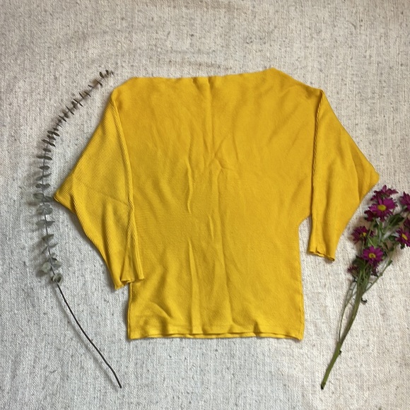 Yellow Dynamite Ribbed Dolman Sweater - Picture 2 of 2